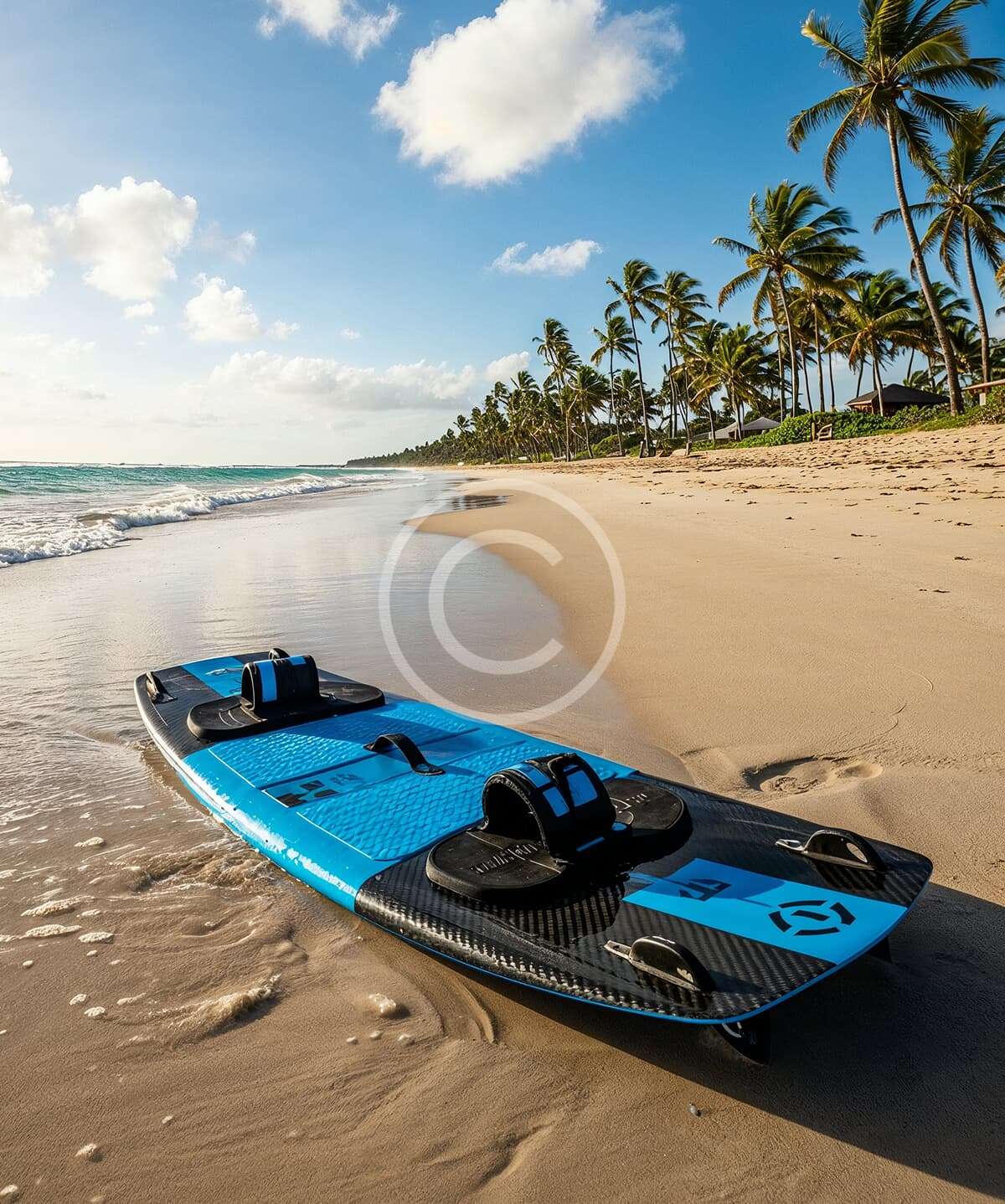 Ocean blue inflatable paddleboard